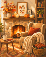 Carica l'immagine nel visualizzatore di Gallery, Diamond Painting - Camino Accogliente con Coperta di Lana