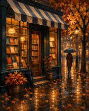 Carica l'immagine nel visualizzatore di Gallery, Diamond Painting - Libreria d'Autunno sotto la Pioggia