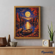 Carica l'immagine nel visualizzatore di Gallery, Diamond Painting - Harvest Moon sul Lago
