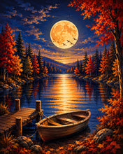 Carica l'immagine nel visualizzatore di Gallery, Diamond Painting - Harvest Moon sul Lago