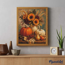 Carica l'immagine nel visualizzatore di Gallery, Diamond Painting - Natura Morta con Zucche e Girasoli