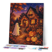 Carica l'immagine nel visualizzatore di Gallery, Diamond Painting - Amichevole Fantasma al Cottage delle Zucche