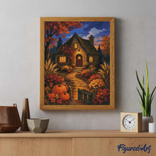 Carica l'immagine nel visualizzatore di Gallery, Diamond Painting - Cottage delle Zucche al Crepuscolo
