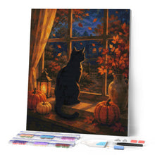Carica l'immagine nel visualizzatore di Gallery, Diamond Painting - Gatto Nero alla Finestra