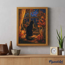 Carica l'immagine nel visualizzatore di Gallery, Diamond Painting - Gatto Nero alla Finestra