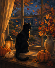 Carica l'immagine nel visualizzatore di Gallery, Diamond Painting - Gatto Nero alla Finestra