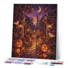 Carica l'immagine nel visualizzatore di Gallery, Diamond Painting - Cancello del Giardino con Jack o Lantern