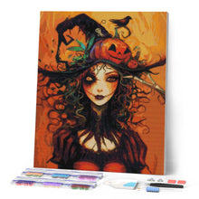 Carica l'immagine nel visualizzatore di Gallery, Diamond Painting - Ritratto di Strega di Halloween