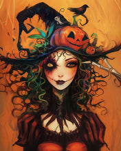 Carica l'immagine nel visualizzatore di Gallery, Diamond Painting - Ritratto di Strega di Halloween