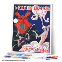Carica l'immagine nel visualizzatore di Gallery, Diamond Painting - Manifesto Moulin Rouge - Music Hall 40x50cm tela già incorniciata