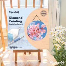 Carica l'immagine nel visualizzatore di Gallery, Diamond Painting su Disco di Legno - Fiori di ciliegio