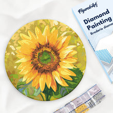 Carica l'immagine nel visualizzatore di Gallery, Diamond Painting su Disco di Legno - Girasole
