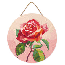 Carica l'immagine nel visualizzatore di Gallery, Diamond Painting su Disco di Legno - Rosa rossa