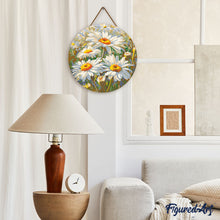 Carica l'immagine nel visualizzatore di Gallery, Diamond Painting su Disco di Legno - Margherite