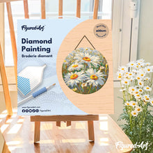 Carica l'immagine nel visualizzatore di Gallery, Diamond Painting su Disco di Legno - Margherite
