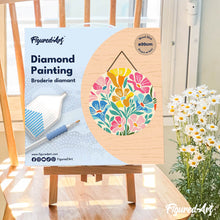 Carica l'immagine nel visualizzatore di Gallery, Diamond Painting su Disco di Legno - Motivo floreale colorato