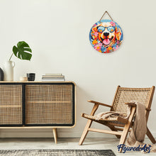 Carica l'immagine nel visualizzatore di Gallery, Diamond Painting su Disco di Legno - Cane fantasy tra i fiori