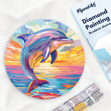Carica l'immagine nel visualizzatore di Gallery, Diamond Painting su Disco di Legno - Delfino