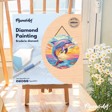 Carica l'immagine nel visualizzatore di Gallery, Diamond Painting su Disco di Legno - Delfino