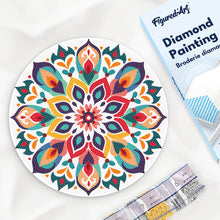 Carica l'immagine nel visualizzatore di Gallery, Diamond Painting su Disco di Legno - Mandala floreale