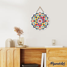 Carica l'immagine nel visualizzatore di Gallery, Diamond Painting su Disco di Legno - Mandala floreale