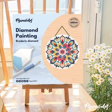 Carica l'immagine nel visualizzatore di Gallery, Diamond Painting su Disco di Legno - Mandala floreale