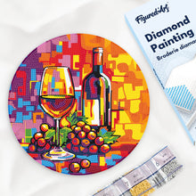 Carica l'immagine nel visualizzatore di Gallery, Diamond Painting su Disco di Legno - Vino e uva