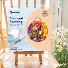 Carica l'immagine nel visualizzatore di Gallery, Diamond Painting su Disco di Legno - Vino e uva