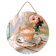 Carica l'immagine nel visualizzatore di Gallery, Diamond Painting su Disco di Legno - Caffè del mattino