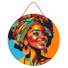 Carica l'immagine nel visualizzatore di Gallery, Diamond Painting su Disco di Legno - Regina Africana Pop Art