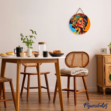 Carica l'immagine nel visualizzatore di Gallery, Diamond Painting su Disco di Legno - Regina Africana Pop Art