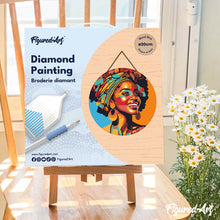 Carica l'immagine nel visualizzatore di Gallery, Diamond Painting su Disco di Legno - Regina Africana Pop Art