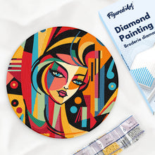Carica l'immagine nel visualizzatore di Gallery, Diamond Painting su Disco di Legno - Donna Astratta Stile Picasso