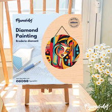 Carica l'immagine nel visualizzatore di Gallery, Diamond Painting su Disco di Legno - Donna Astratta Stile Picasso