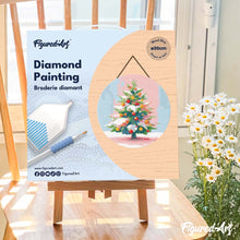 Carica l'immagine nel visualizzatore di Gallery, Diamond Painting su Disco di Legno - Albero di Natale innevato