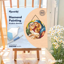 Carica l'immagine nel visualizzatore di Gallery, Diamond Painting su Disco di Legno - Sacra Famiglia