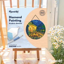 Carica l'immagine nel visualizzatore di Gallery, Diamond Painting su Disco di Legno - Van Gogh Terrazza Del Caffé Di Notte