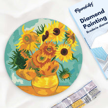 Carica l'immagine nel visualizzatore di Gallery, Diamond Painting su Disco di Legno - Van Gogh - Girasoli