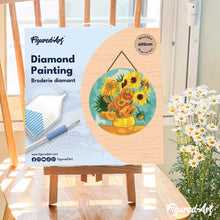 Carica l'immagine nel visualizzatore di Gallery, Diamond Painting su Disco di Legno - Van Gogh - Girasoli