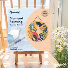 Carica l'immagine nel visualizzatore di Gallery, Diamond Painting su Disco di Legno - Dama con ventaglio - Klimt