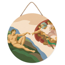 Carica l'immagine nel visualizzatore di Gallery, Diamond Painting su Disco di Legno - La Creazione di Adamo - Michelangelo