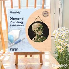 Carica l'immagine nel visualizzatore di Gallery, Diamond Painting su Disco di Legno - Van Gogh - Teschio con Sigaretta