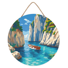Carica l'immagine nel visualizzatore di Gallery, Diamond Painting su Disco di Legno - Cala Blu Tranquilla