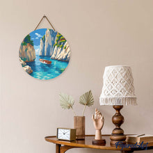 Carica l'immagine nel visualizzatore di Gallery, Diamond Painting su Disco di Legno - Cala Blu Tranquilla