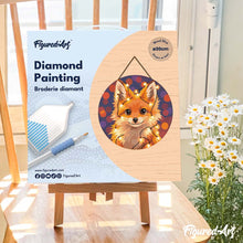 Carica l'immagine nel visualizzatore di Gallery, Diamond Painting su Disco di Legno - Piccola Volpe con Lucine