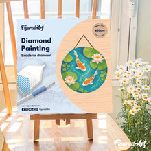 Carica l'immagine nel visualizzatore di Gallery, Diamond Painting su Disco di Legno - Stagno di Carpe Koi