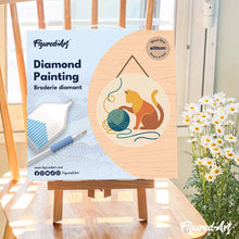 Carica l'immagine nel visualizzatore di Gallery, Diamond Painting su Disco di Legno - Gatto e gomitolo