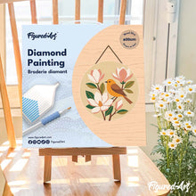 Carica l'immagine nel visualizzatore di Gallery, Diamond Painting su Disco di Legno - Usignolo e magnolie