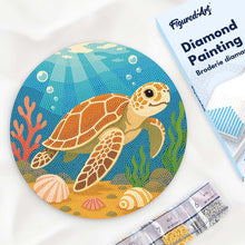 Carica l'immagine nel visualizzatore di Gallery, Diamond Painting su Disco di Legno - Tartaruga