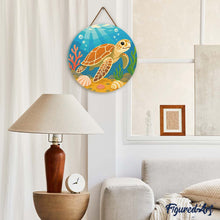 Carica l'immagine nel visualizzatore di Gallery, Diamond Painting su Disco di Legno - Tartaruga